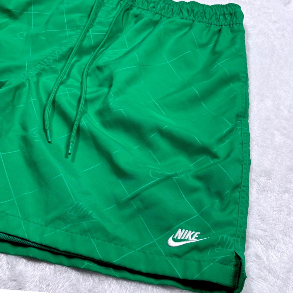 Nike Club Woven Lined Flow Shorts Trunks Mens XL Hybrid Green All Over Print Gym